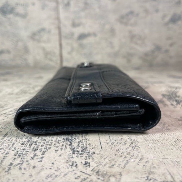 Fossil trifold black leather wallet organizer - Picture 4 of 11